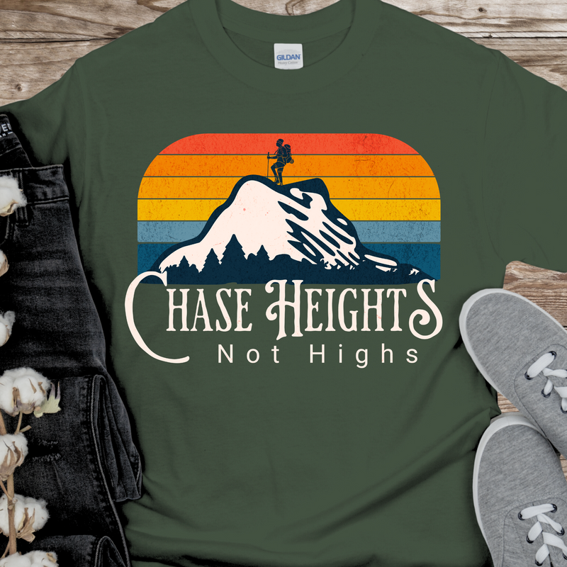 military green Recovery T-Shirt | Inspiring Sobriety | Chase Heights, Not Highs