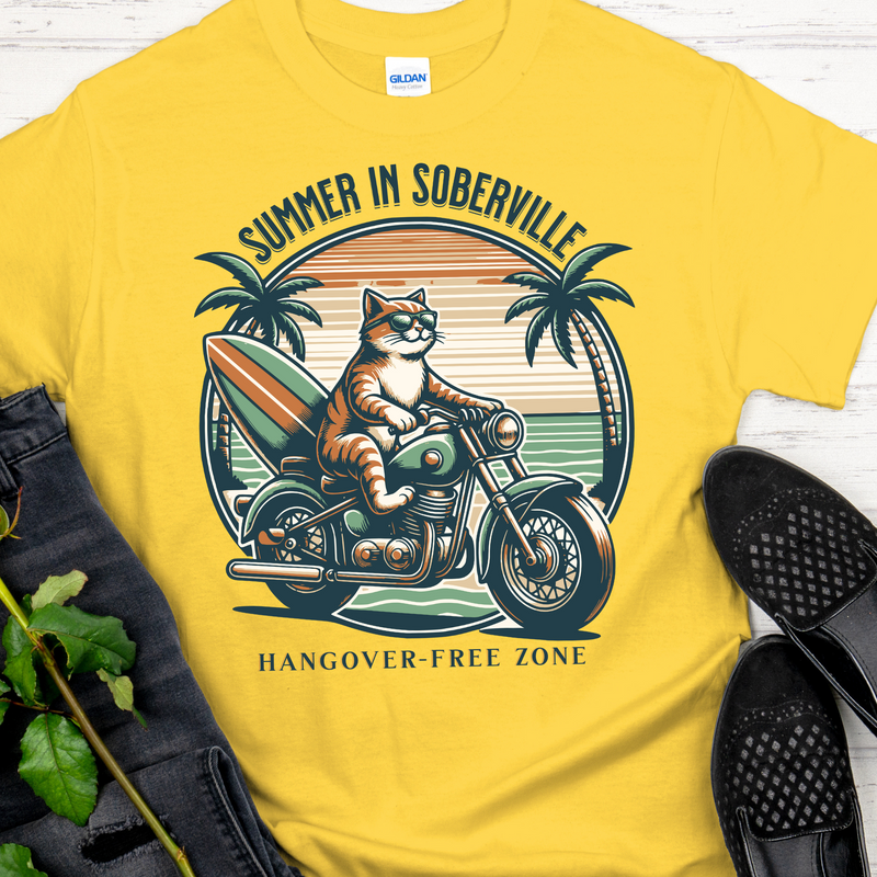 yellow Recovery T-Shirt | Inspiring Sobriety |  Summer in Soberville