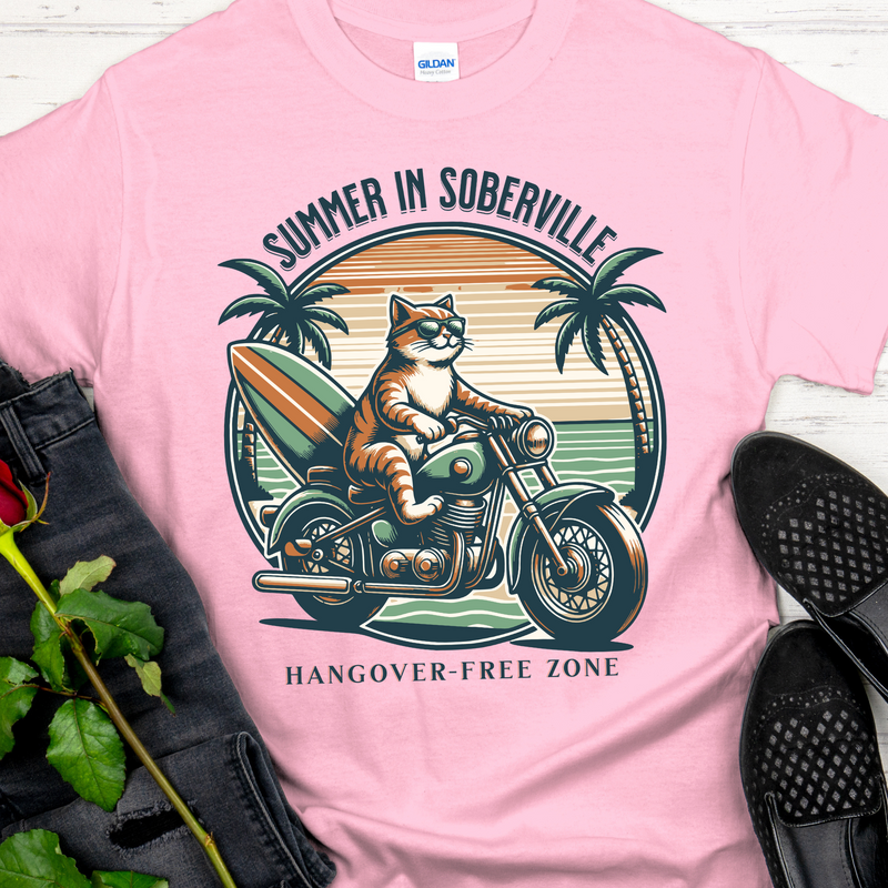 light pink Recovery T-Shirt | Inspiring Sobriety |  Summer in Soberville