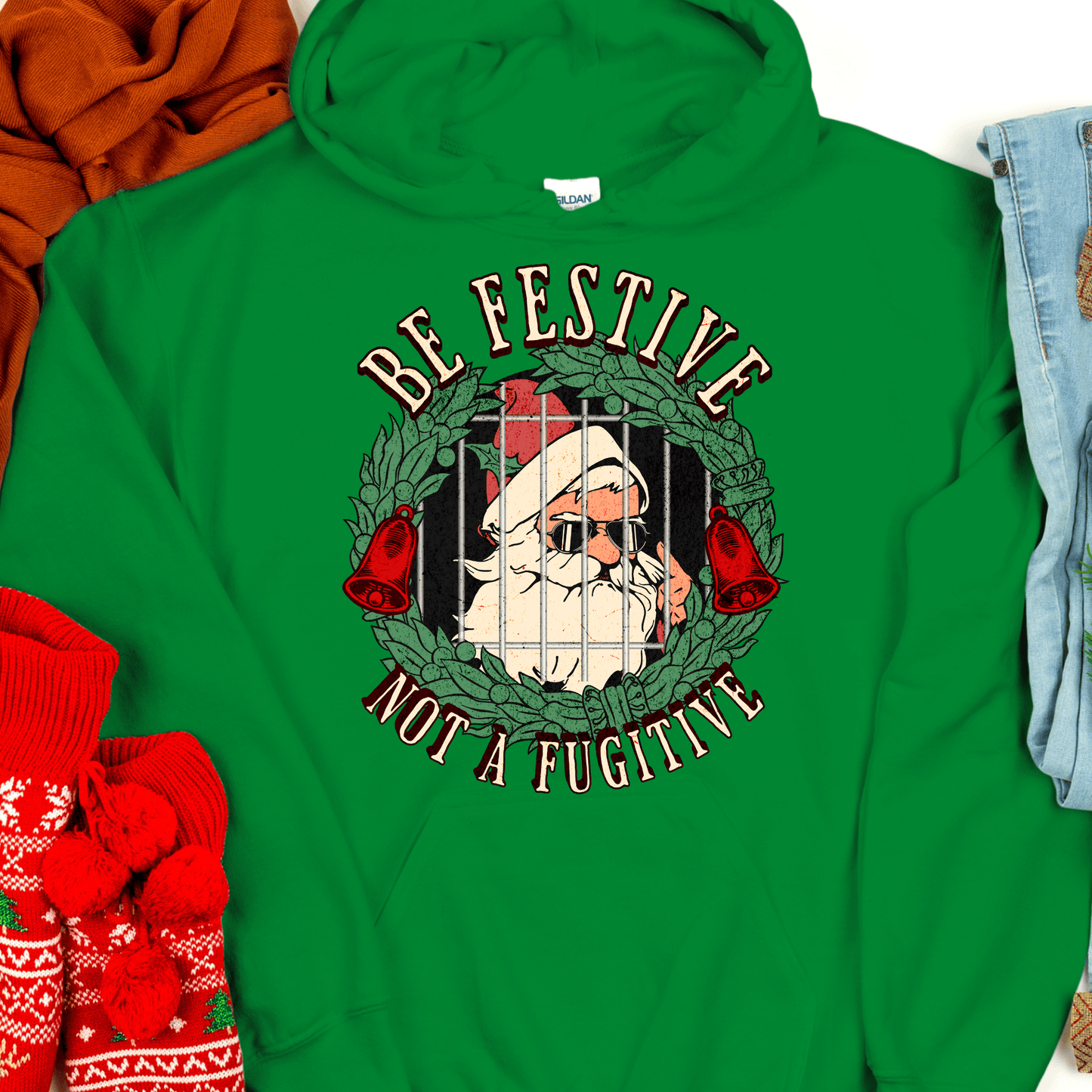 Christmas Recovery Hoodie | Inspiring Sobriety |  Be Festive, Not a Fugitive