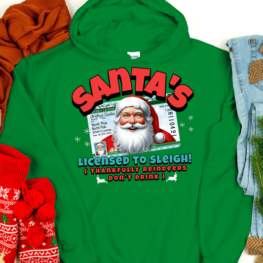 Christmas Recovery Hoodie | Inspiring Sobriety |  Santa's Licensed To Sleigh