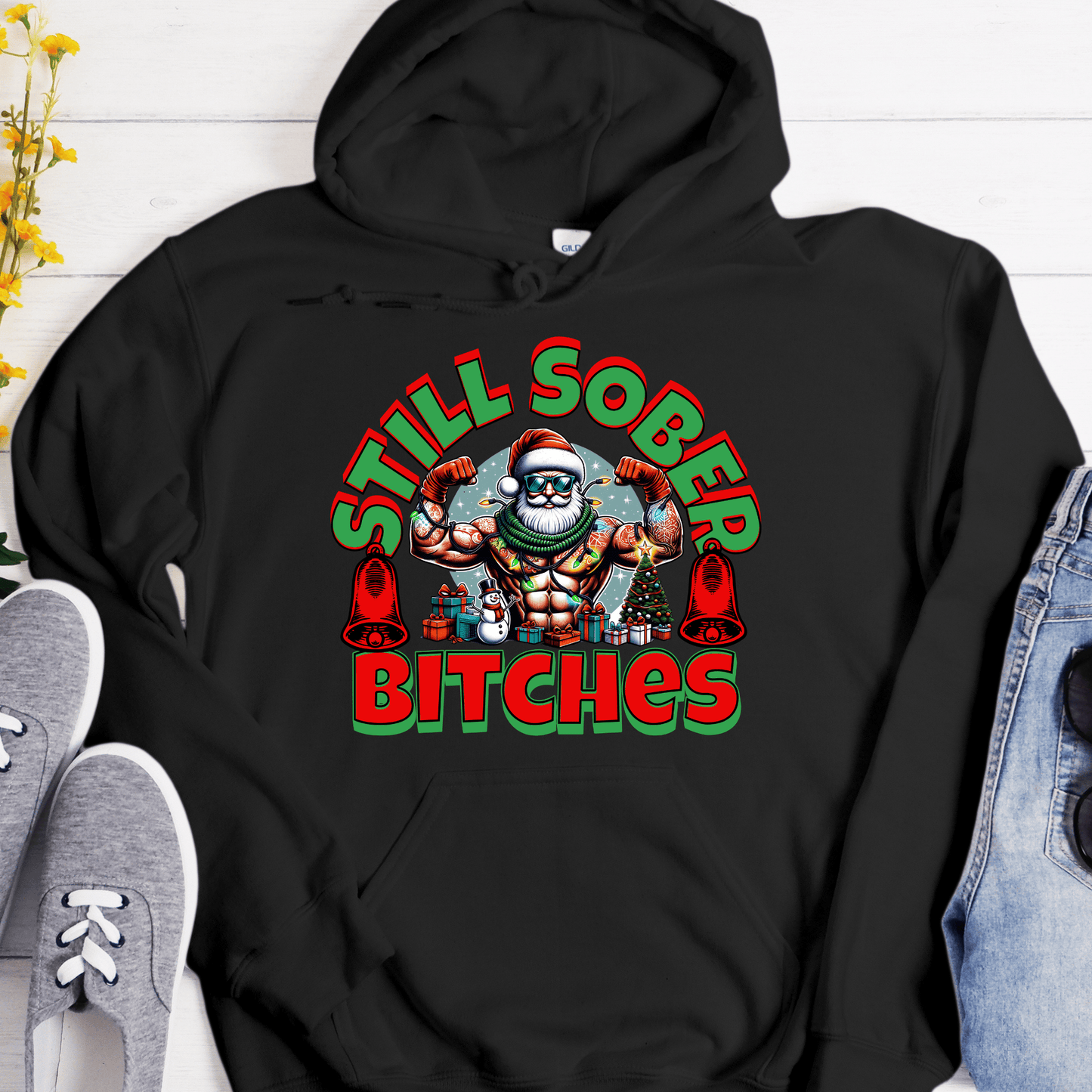 Christmas Recovery Hoodie | Inspiring Sobriety |  Santa's Still Sober B!tches
