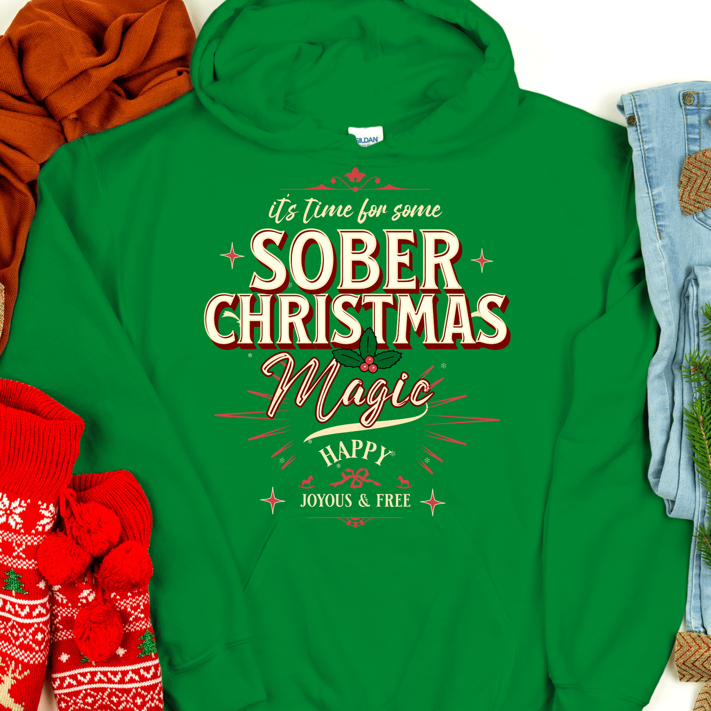 Christmas Recovery Hoodie | Inspiring Sobriety |  Sober Christmas Magic