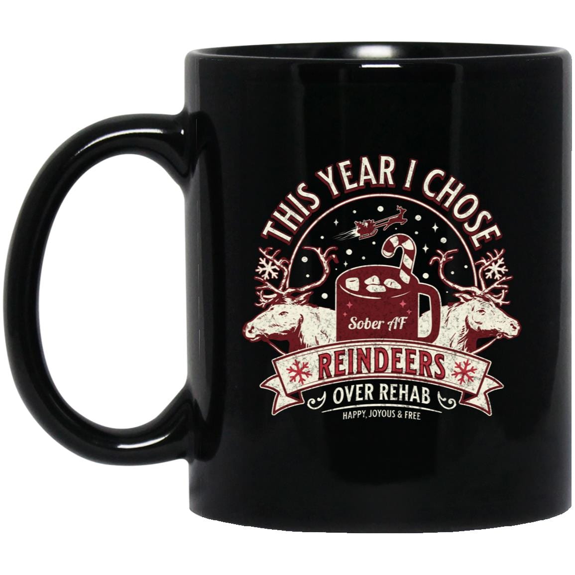 Christmas Recovery  Mug | Inspiring Sobriety |  Reindeers Over Rehab