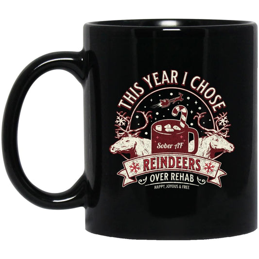 Christmas Recovery  Mug | Inspiring Sobriety |  Reindeers Over Rehab