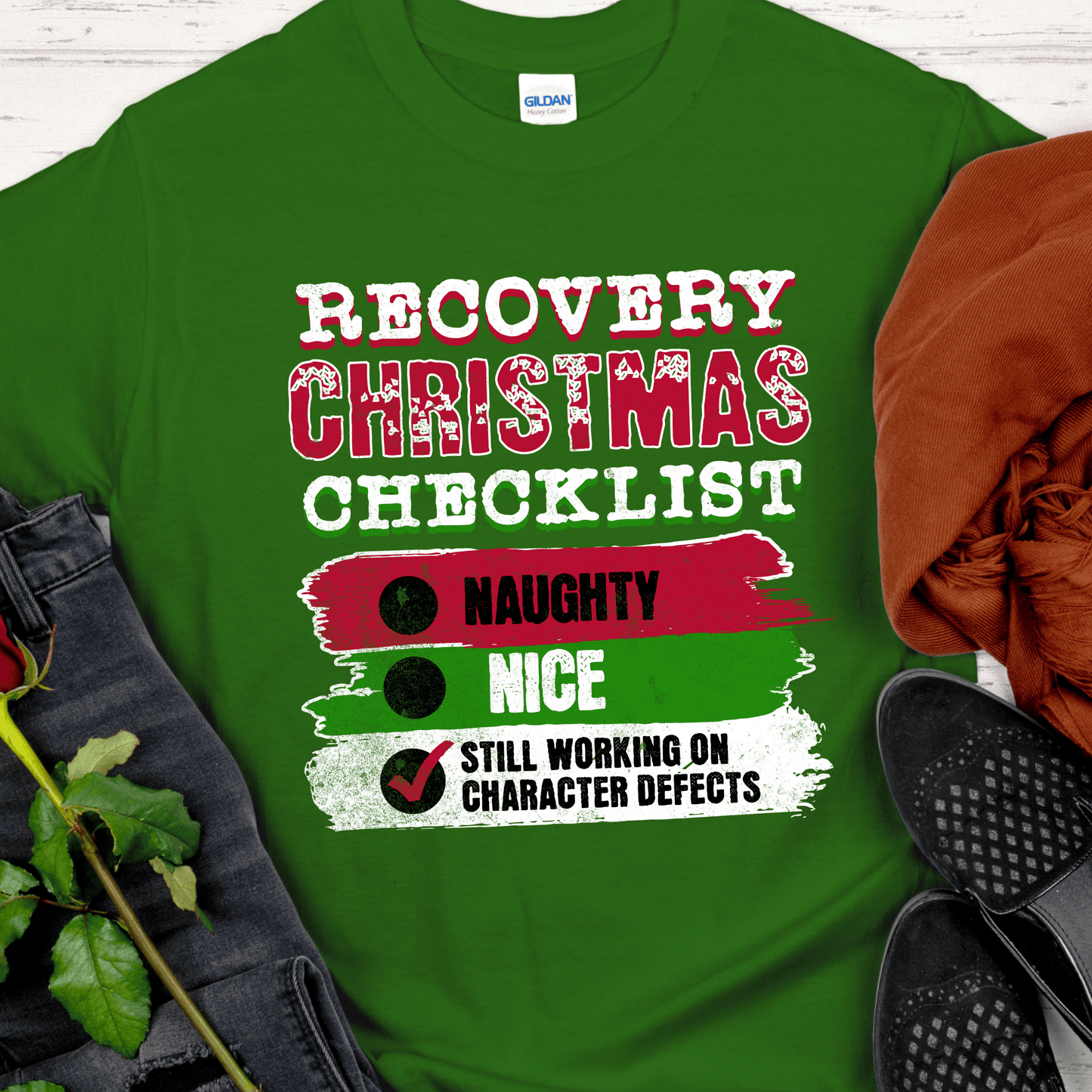 Christmas Recovery T-Shirt | Inspiring Sobriety |  Christmas Checklist