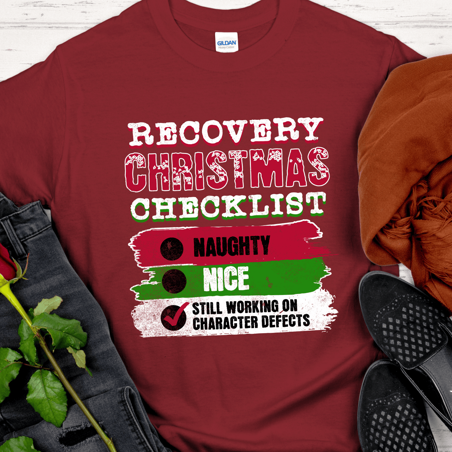 Christmas Recovery T-Shirt | Inspiring Sobriety |  Christmas Checklist