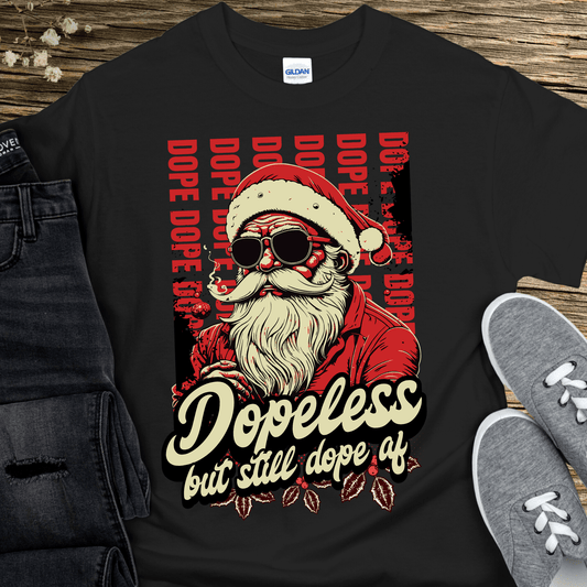 Christmas Recovery T-Shirt | Inspiring Sobriety |   Dopeless But Dope AF Santa