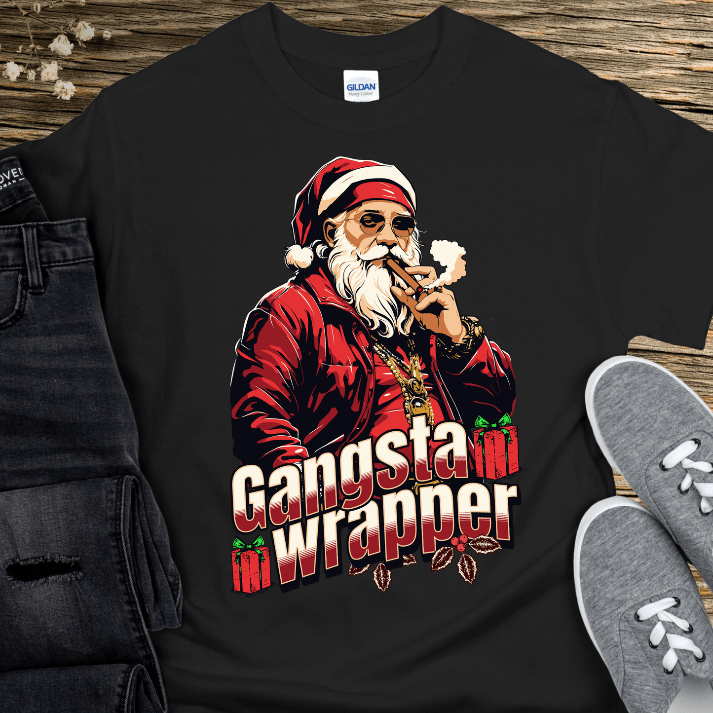Christmas Recovery T-Shirt | Inspiring Sobriety |  Gangsta Wrapper