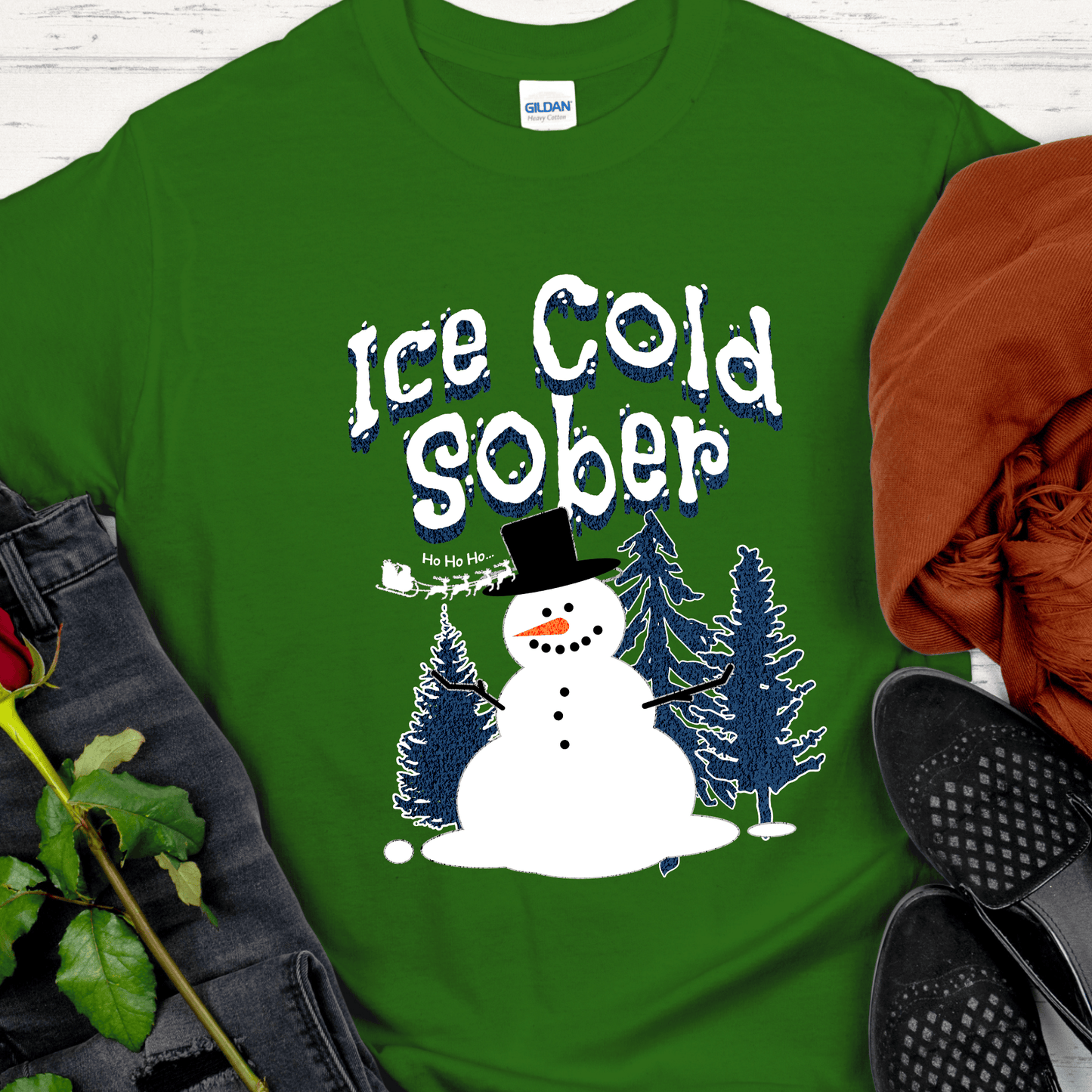 Christmas Recovery T-Shirt | Inspiring Sobriety |   Ice Cold Sober