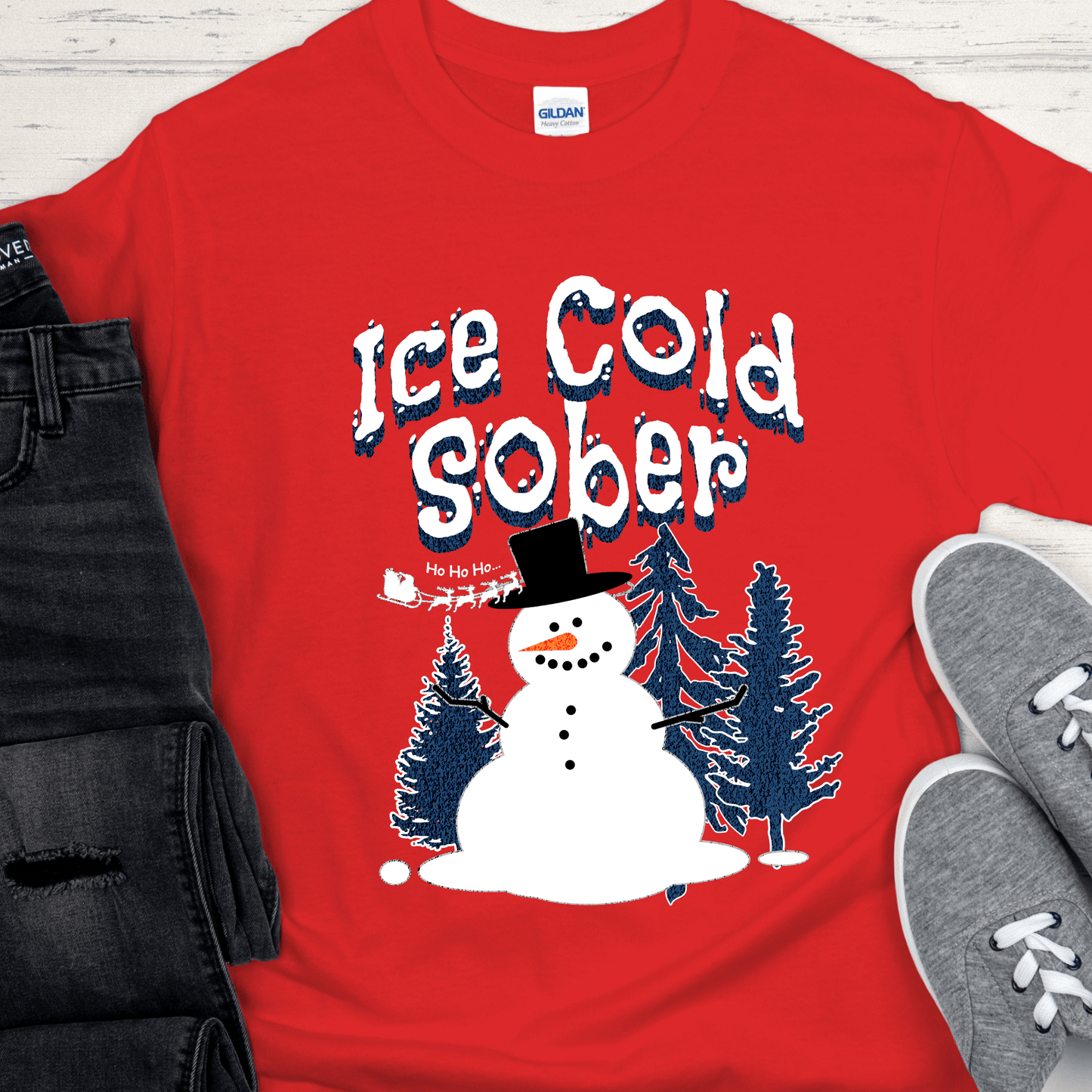 Christmas Recovery T-Shirt | Inspiring Sobriety |   Ice Cold Sober