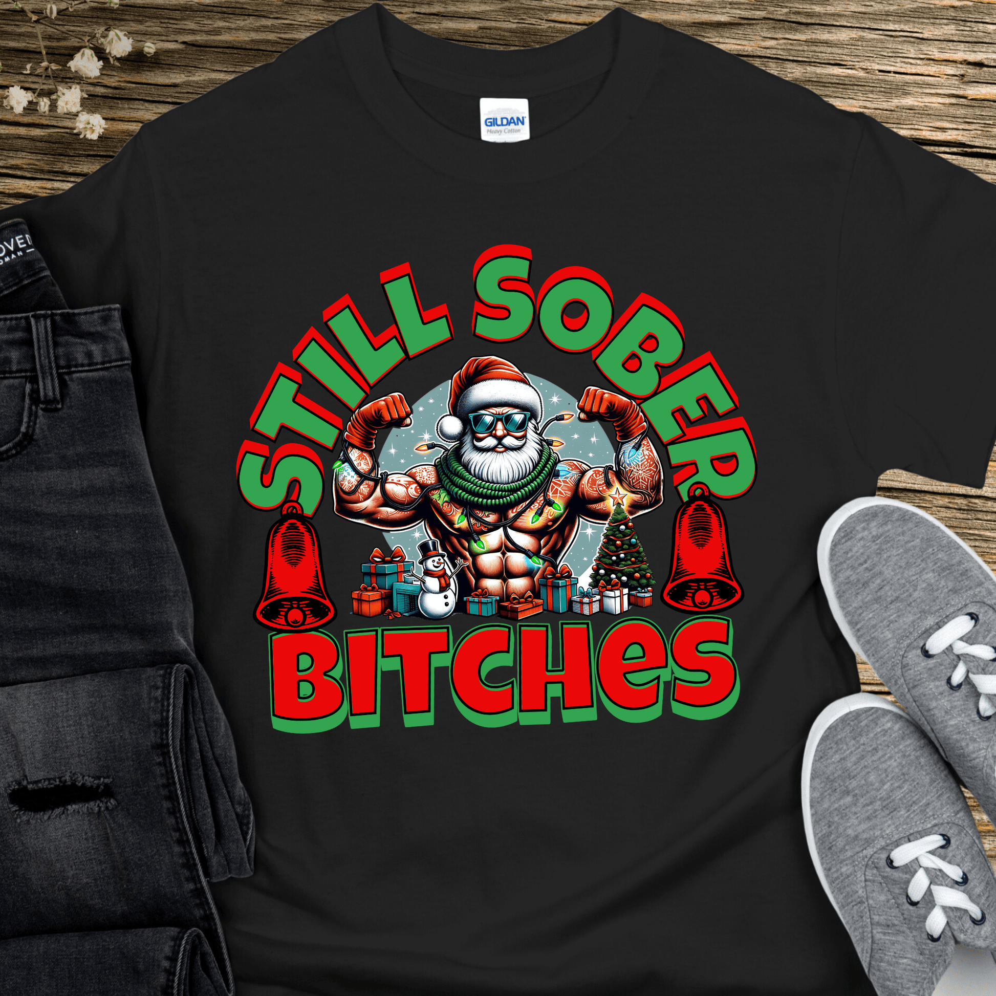 Christmas Recovery T-Shirt | Inspiring Sobriety |  Santa's Still Sober B!tches