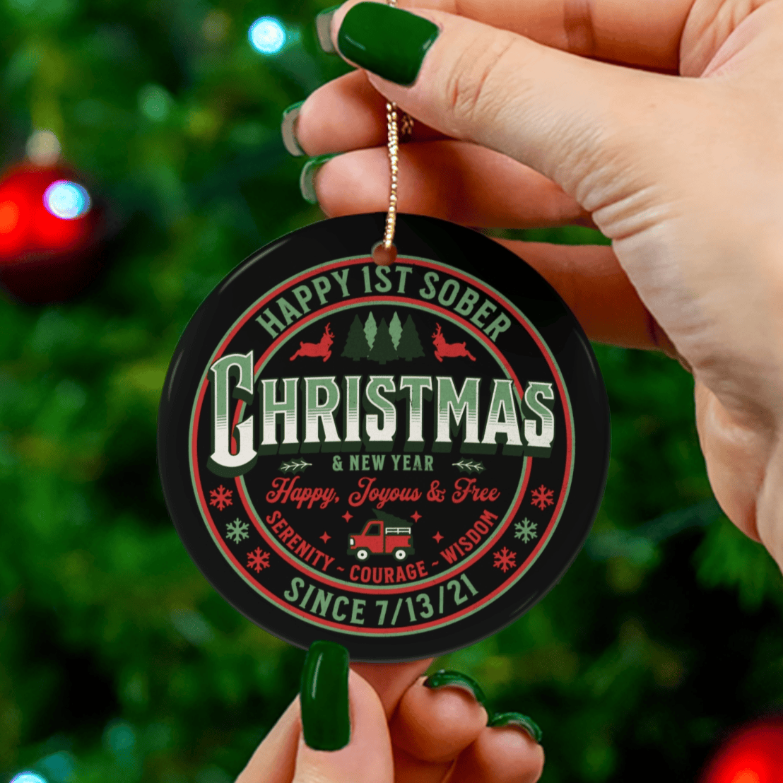 Custom Recovery Christmas Ornament | Inspiring Sobriety | Sober Christmas