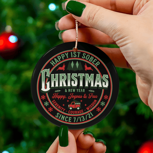 Custom Recovery Christmas Ornament | Inspiring Sobriety | Sober Christmas