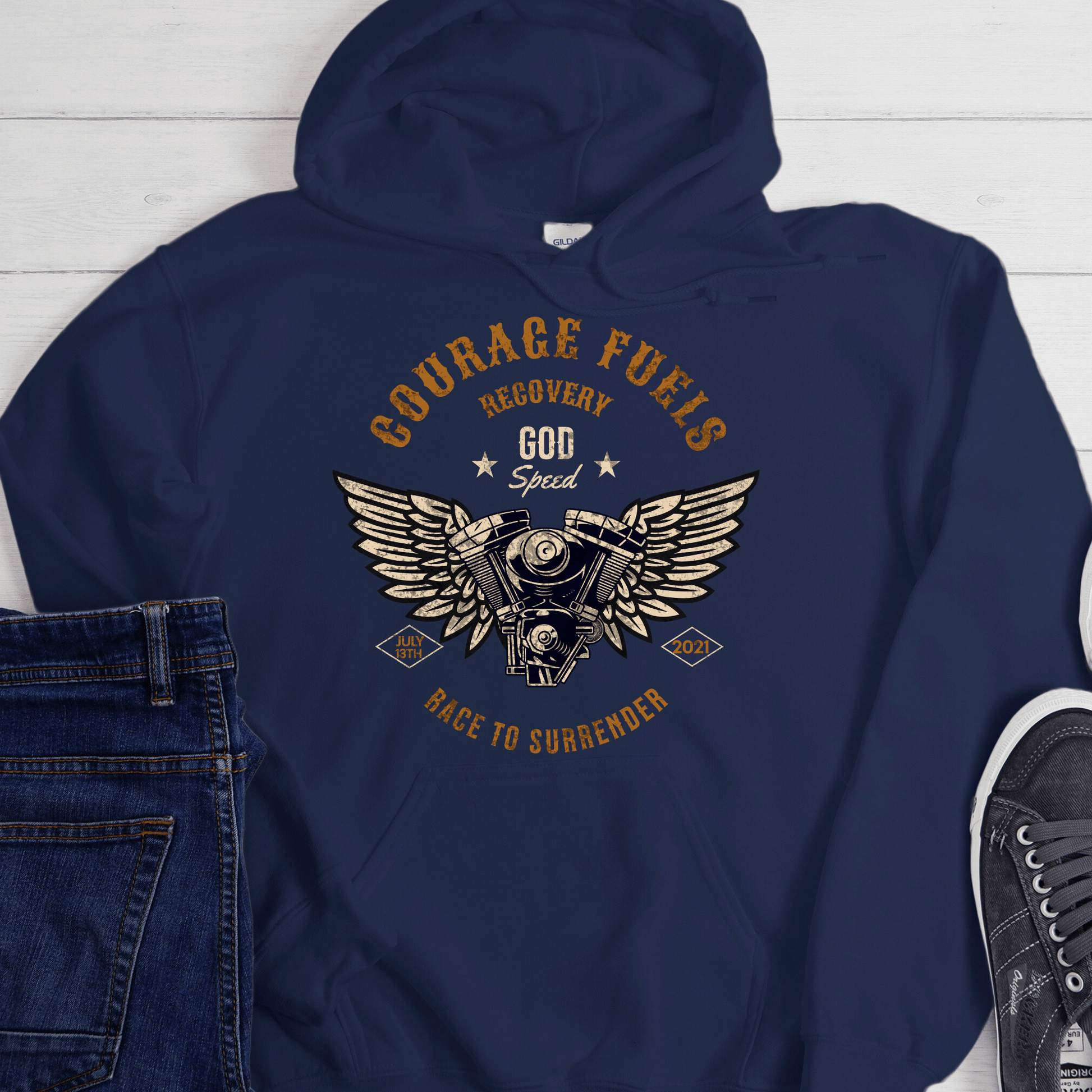 Custom Recovery Hoodie | Inspiring Sobriety |  Courage Fuels Recovery