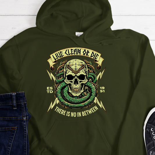 Custom Recovery Hoodie | Inspiring Sobriety |  Live Clean Or Die