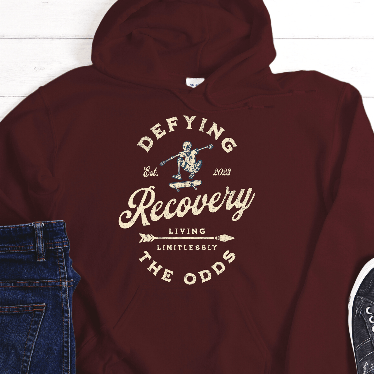 Custom Recovery Hoodie | Inspiring Sobriety |  Recovery - Defying The Odds