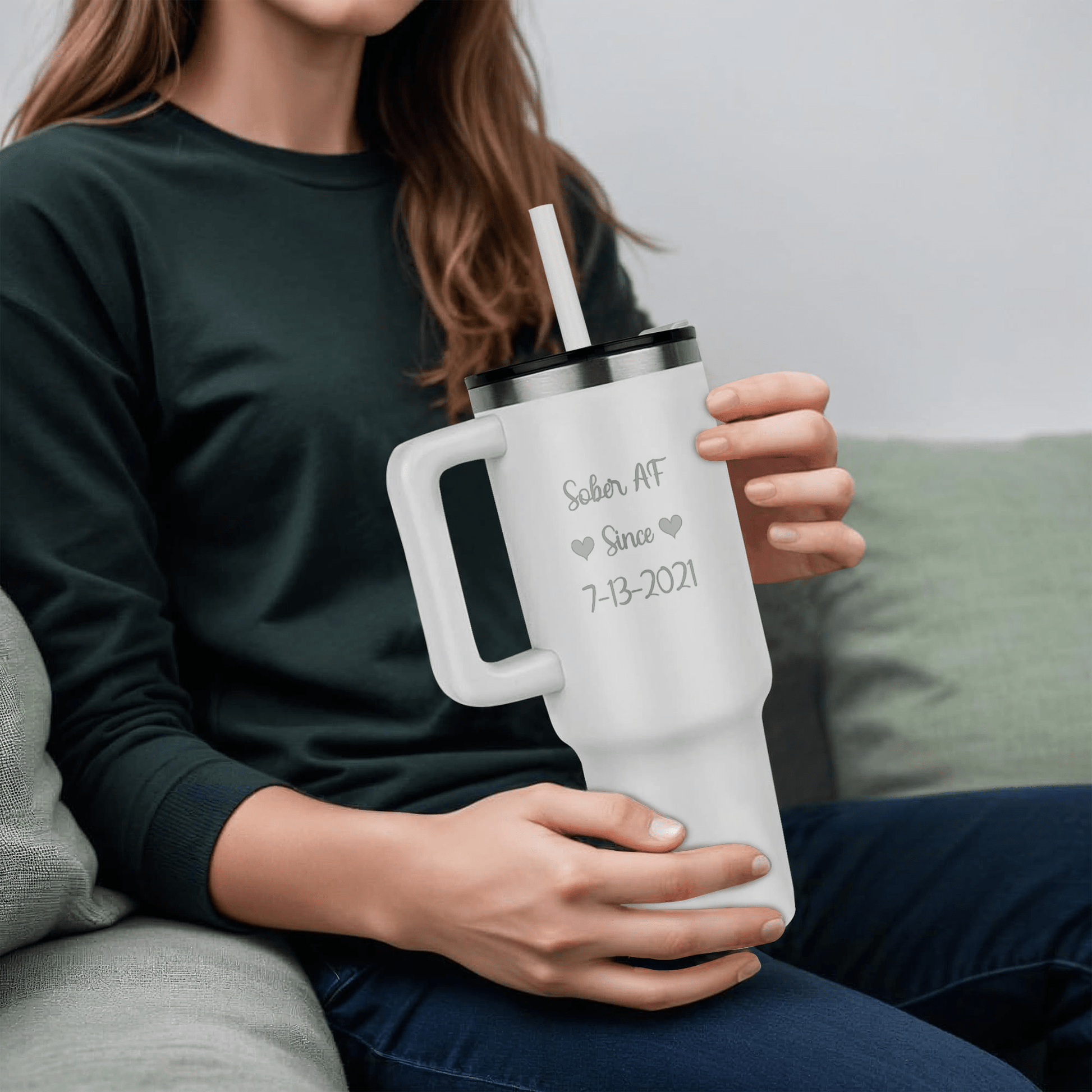 Custom Recovery SS Tumbler | Inspiring Sobriety | Sober AF Since