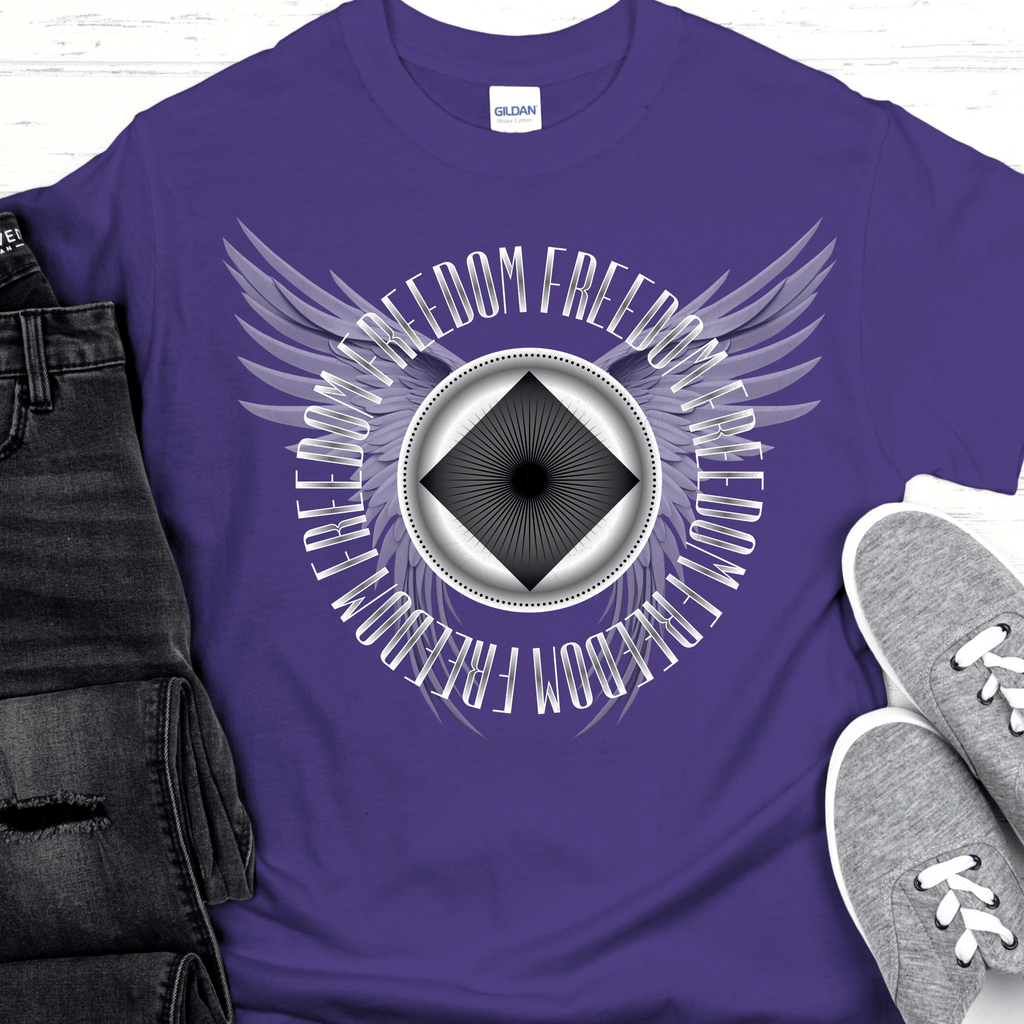 Custom Recovery T-Shirt | Inspiring Sobriety |  (AA or NA) Freedom Wings