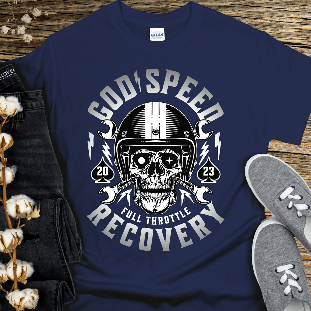 Custom Recovery T-Shirt | Inspiring Sobriety |  God Speed - Full Throttle Recovery