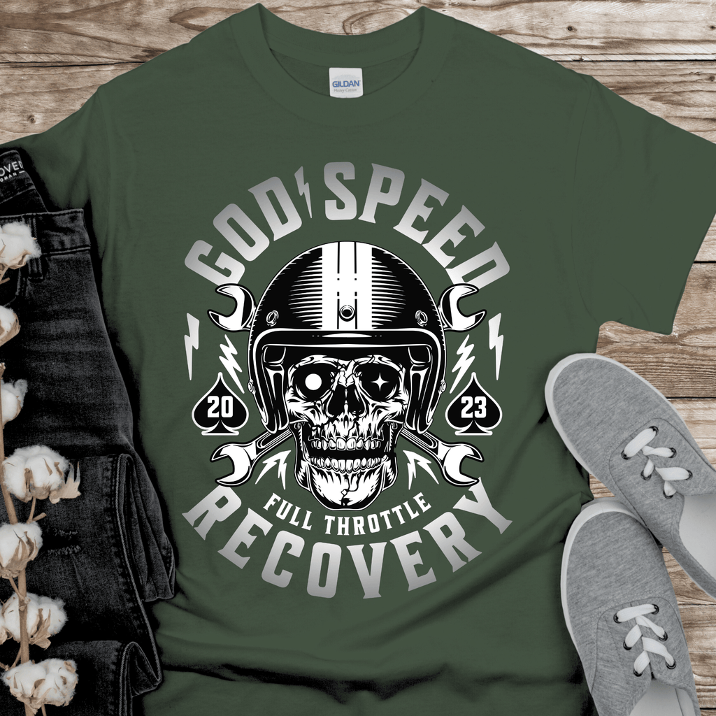 Custom Recovery T-Shirt | Inspiring Sobriety |  God Speed - Full Throttle Recovery