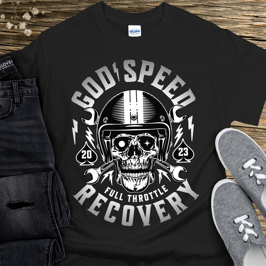 Custom Recovery T-Shirt | Inspiring Sobriety |  God Speed - Full Throttle Recovery