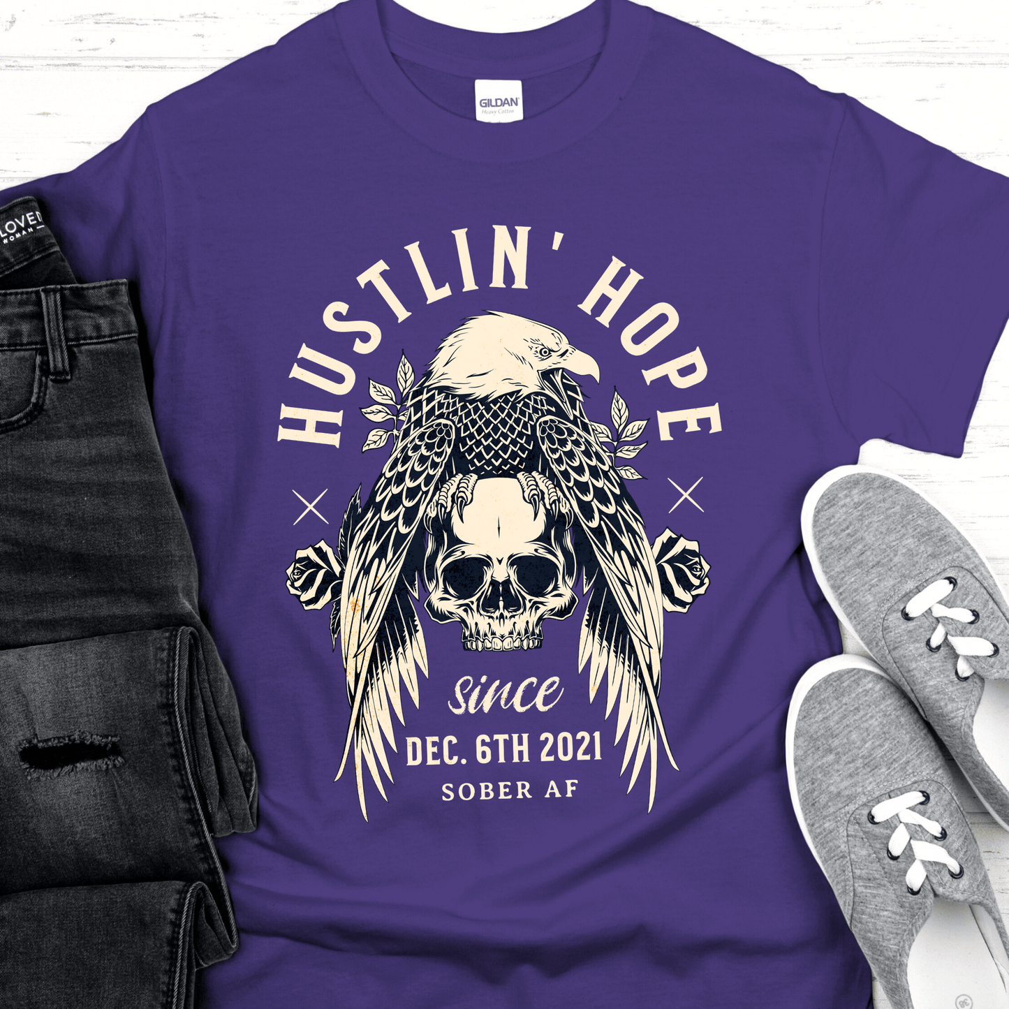 Custom Recovery T-Shirt | Inspiring Sobriety |  Hustlin' Hope