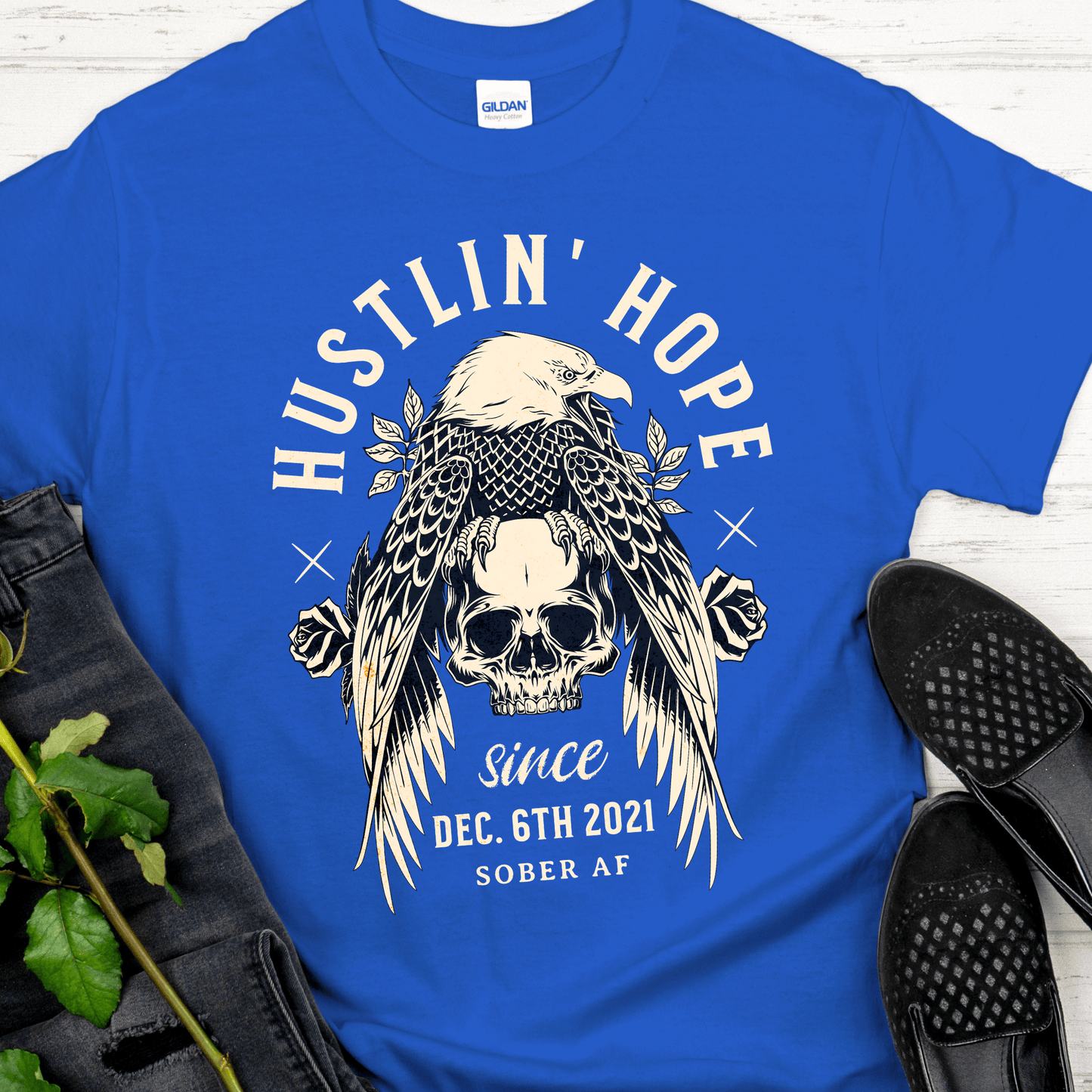 Custom Recovery T-Shirt | Inspiring Sobriety |  Hustlin' Hope