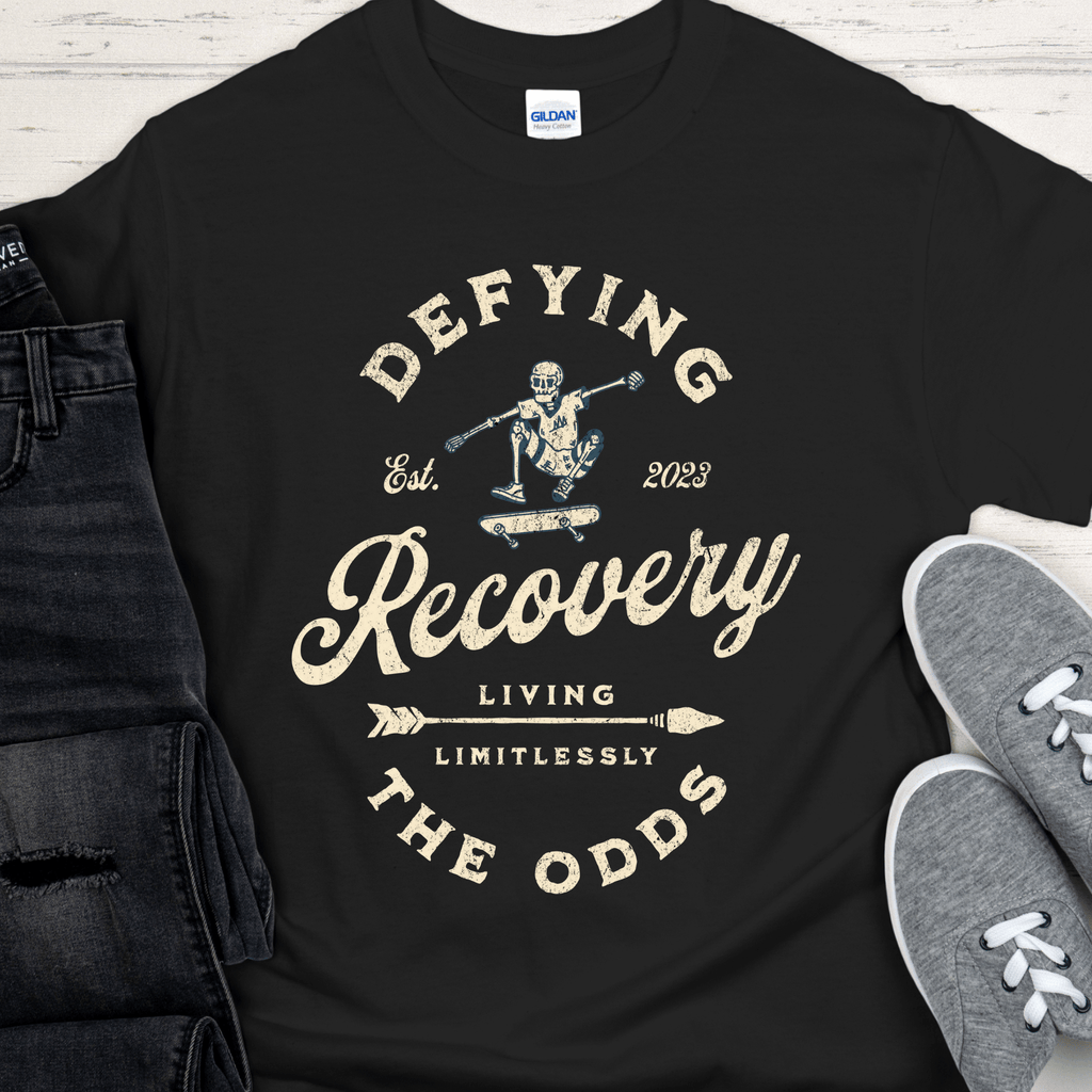 Custom Recovery T-Shirt | Inspiring Sobriety |   Recovery - Defying The Odds