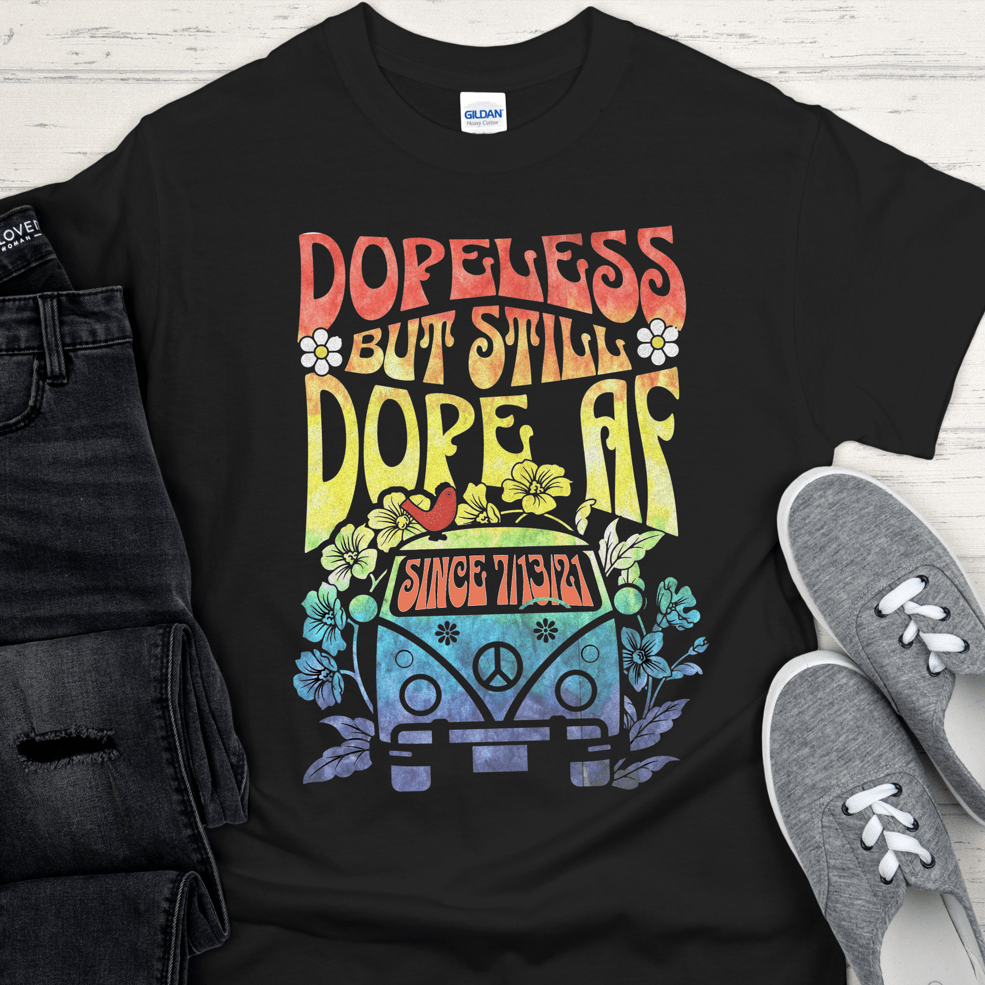Custom Recovery T-Shirt | Inspiring Sobriety | Retro Dopeless But Still Dope AF