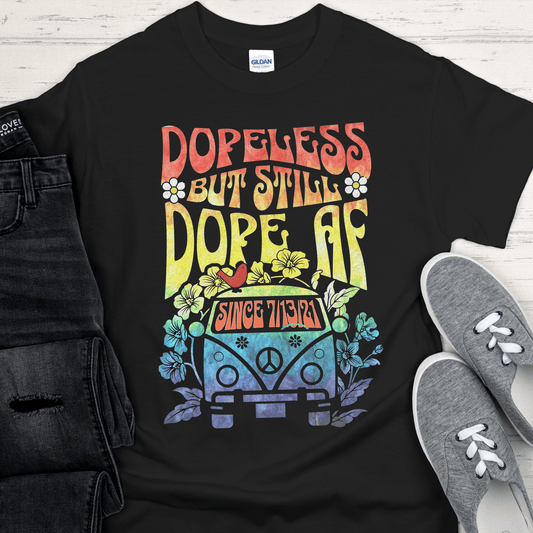 Custom Recovery T-Shirt | Inspiring Sobriety | Retro Dopeless But Still Dope AF
