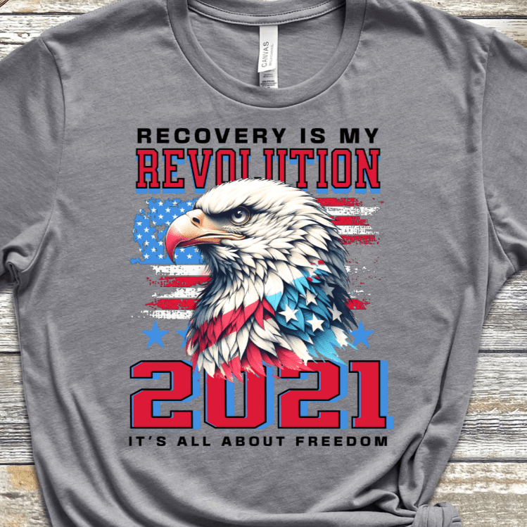 Custom Vintage Recovery T-Shirt | Inspiring Sobriety |  Recovery is My Revolution