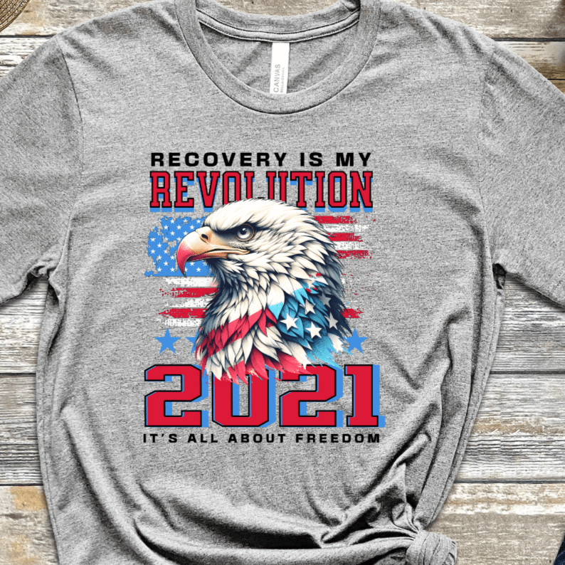 Custom Vintage Recovery T-Shirt | Inspiring Sobriety |  Recovery is My Revolution