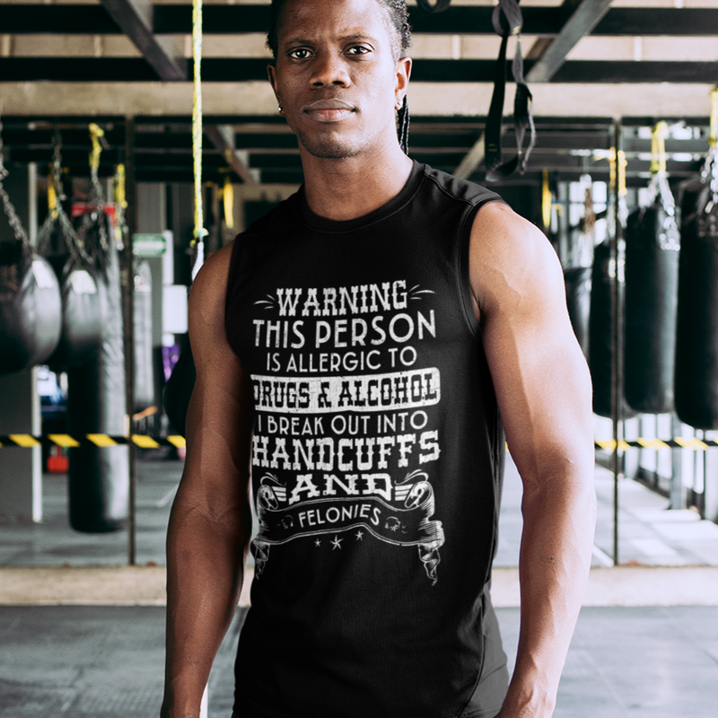 Mens Recovery Tank | Inspiring Sobriety |  Handcuffs and Felonies