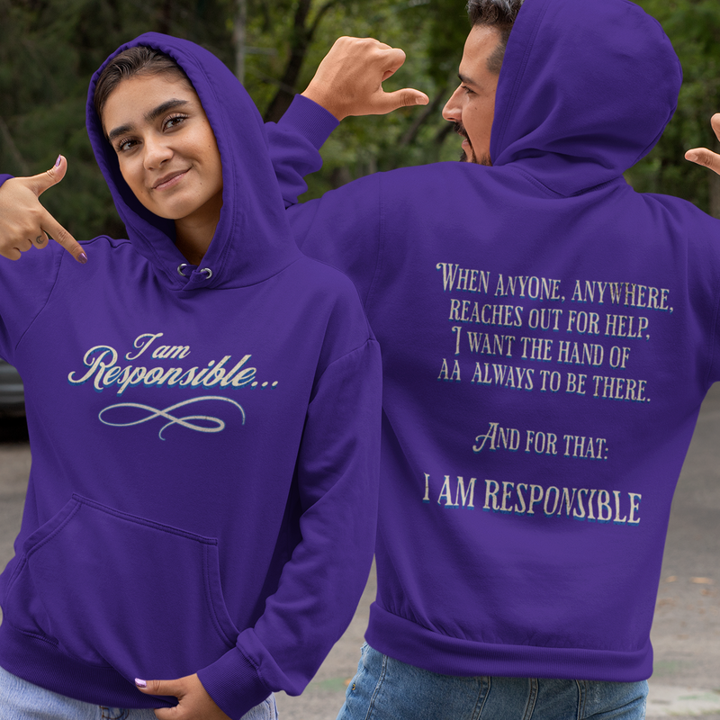 purple AA hoodie by Inspiring Sobriety