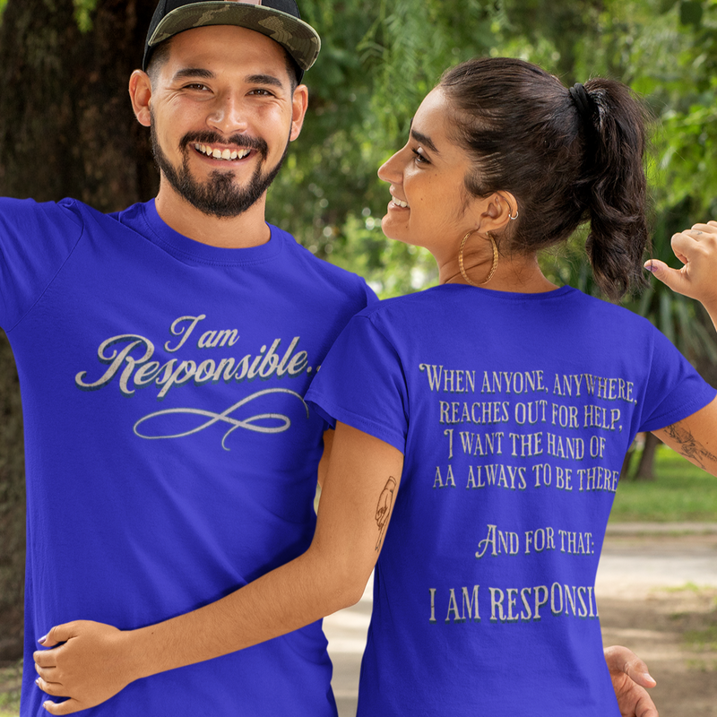 royal blue AA Recovery Unisex T-Shirt | Inspiring Sobriety |  I Am Responsible