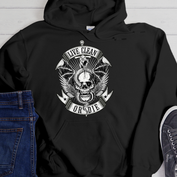 Recovery Hoodie | Inspiring Sobriety |  Live Clean or DieRecovery Hoodie | Inspiring Sobriety |  Live Clean or Die