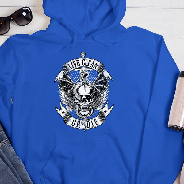 Recovery Hoodie | Inspiring Sobriety |  Live Clean or Die