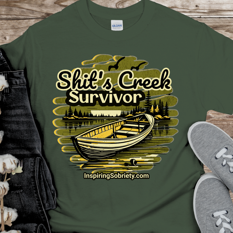 Recovery T-Shirt | Inspiring Sobriety |  Shit's Creek Survivor