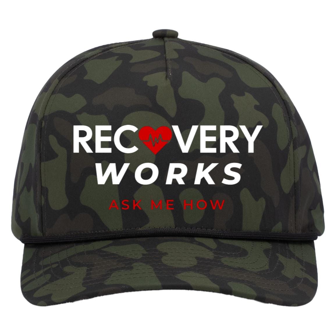 Recovery Camo Trucker Hat | Inspiring Sobriety | Recovery Works Ask Me How