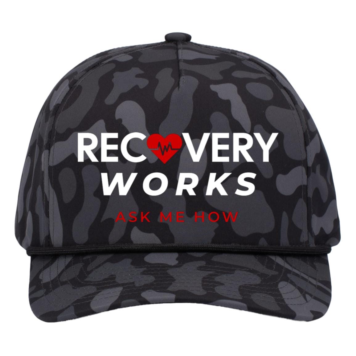 Recovery Camo Trucker Hat | Inspiring Sobriety | Recovery Works Ask Me How