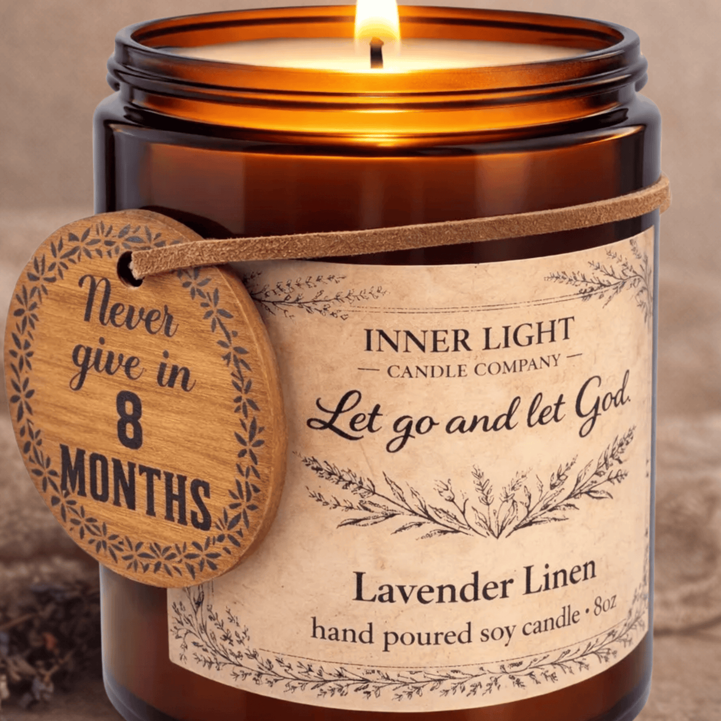 Recovery Candle | Inspiring Sobriety | Let Go Let God