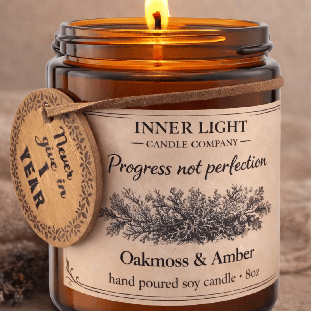 Recovery Candle | Inspiring Sobriety | Progress Not Perfection