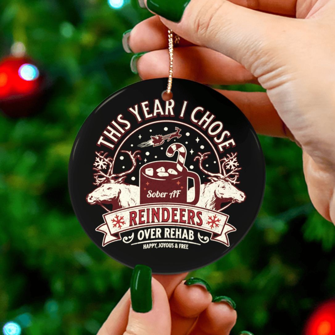 Recovery Christmas Ornament | Inspiring Sobriety | Reindeers Over Rehab