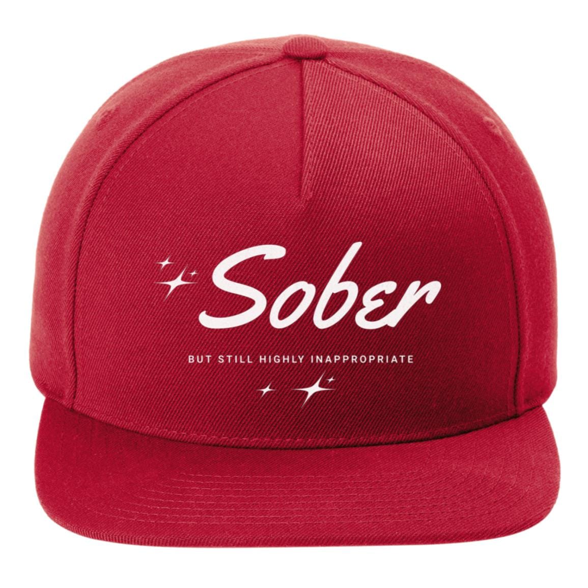 Recovery Flat Bill Snapback Hat | Inspiring Sobriety | Sober But Still Highly Inappropriate