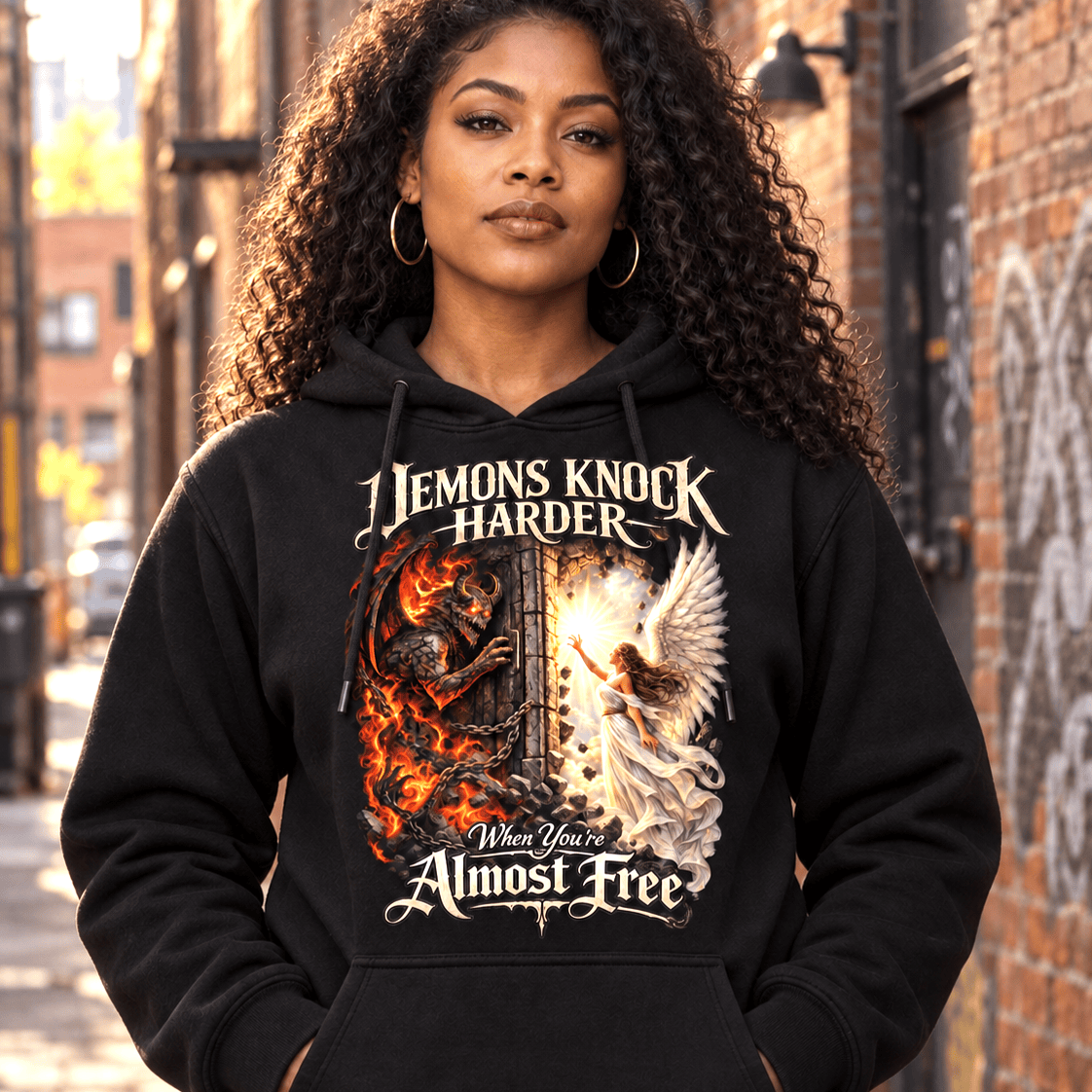 Recovery Hoodie | Inspiring Sobriety |  Demons Knock Harder When You're Almost Free
