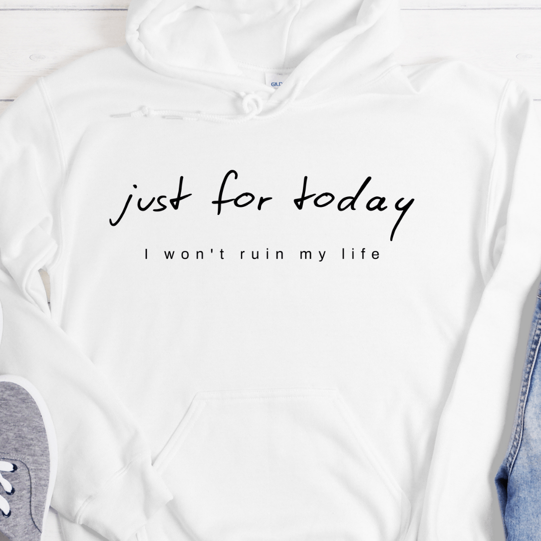 Recovery Hoodie | Inspiring Sobriety |  Just For Today I Won't Ruin My Life