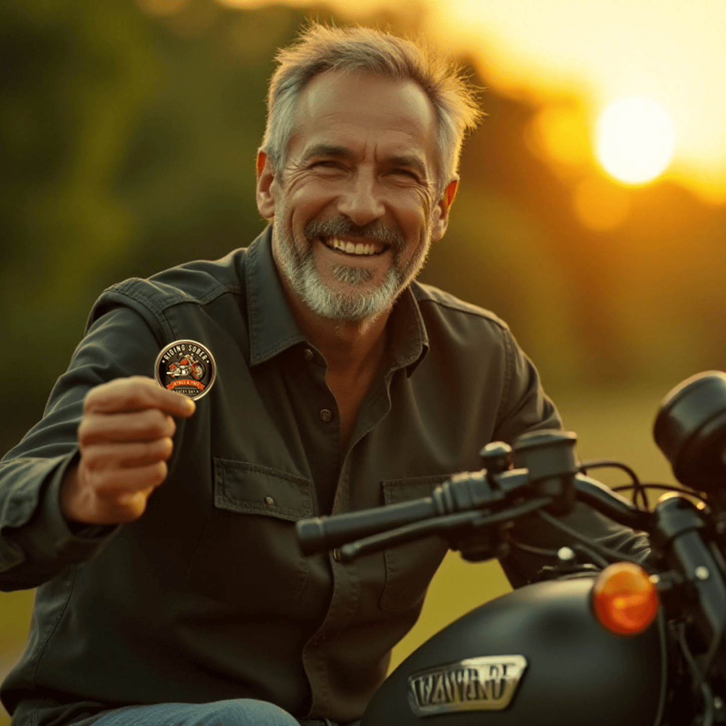 Recovery Medallion Coin I Inspiring Sobriety I  Riding Sober Motorcycle