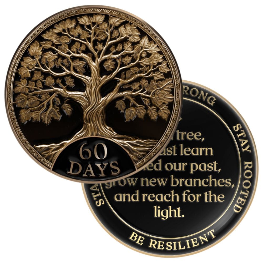 Recovery Medallion Coin I Inspiring Sobriety I Tree Of Life Milestone
