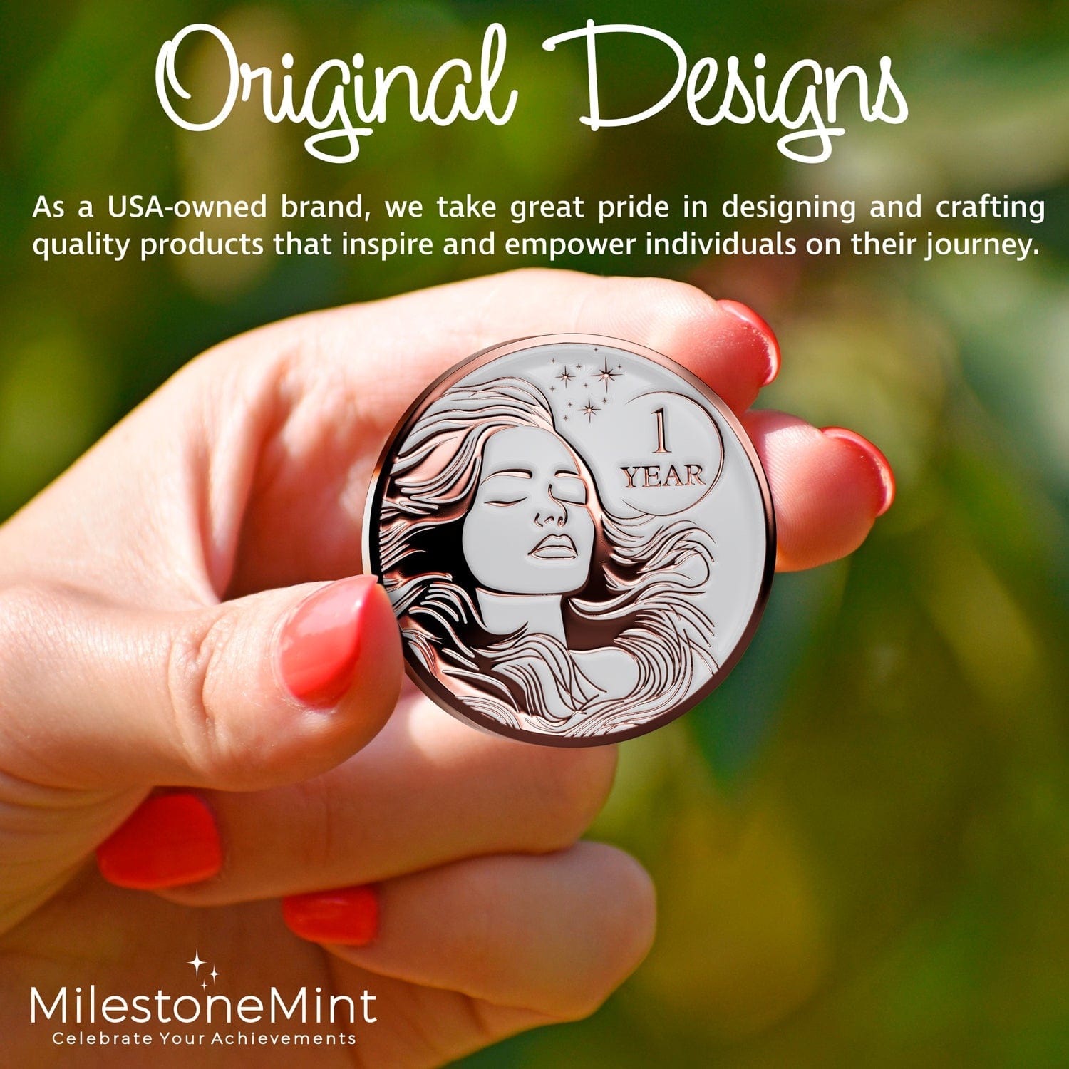Recovery Medallion Coin I Inspiring Sobriety I Womens AA Milestone Serenity Prayer
